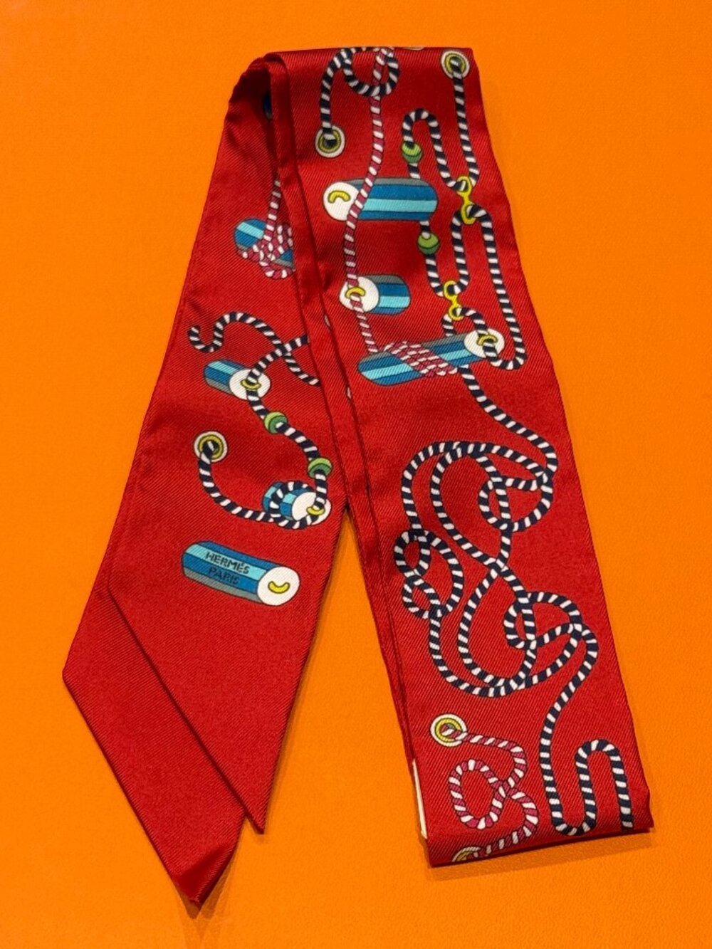 Hermes Twilly Cordages Silk Scarf